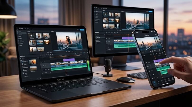 Concat A free opensource alternative to CapCut for PC and mobile تكفليكس هل تبحث عن بديل CapCut للكمبيوتر دون اشتراك أو علامة مائية اكتشف محرر Concat مفتوح المصدر وأهم ميزاته وأدوات الذكاء الاصطناعي ومتطلبات تشغيله مع معرفة أبرز عيوبه قبل تثبيته